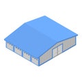 Port warehouse icon, isometric style