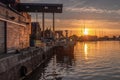 The Port of Wells at Sunset Royalty Free Stock Photo