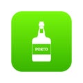 Port wine icon green vector