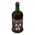 Port wine icon, isometric style