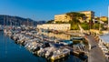 Port and yacht marina at Saint-Jean-Cap-Ferrat resort town on Cap Ferrat cape at French Riviera of Mediterranean Sea in France Royalty Free Stock Photo