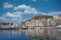 Port with yacht and sailboats in Monaco summertime Royalty Free Stock Photo