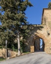 The Porta al Ciglio and the ancient city walls of Pienza, Siena, Tuscany, Italy Royalty Free Stock Photo