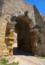 Porta all` Arco, one of city`s gateways, is the most famous Etruscan architectural monument Royalty Free Stock Photo