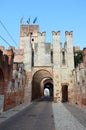 Porta Bassano Entrance through the majestic city walls of Cittadella, Italy Royalty Free Stock Photo