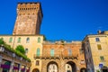 Porta Castello Tower Torre and Gate Terrazza Torrione brick building in old historical city centre of Vicenza