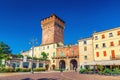 Porta Castello Tower Torre and Gate Terrazza Torrione brick building in old historical city centre of Vicenza