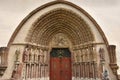 Porta Coeli. Gothic portal of the Romanesque-Gothic Basilica of the Assumption of the Virgin Mary, Czech Republic, built in 1230 Royalty Free Stock Photo