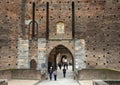 Porta Del Barcho entrance Sforza Castle  in Milan, Italy Royalty Free Stock Photo