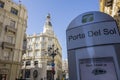 Porta del sol, sun door, street view in Castellon,Spain.