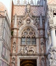Porta della Carta detail, Doge's Palace main entrance, Venice, Italy