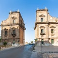Porta Felice gate on via Cassaro in Palermo city Royalty Free Stock Photo