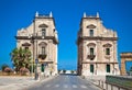 Porta Felice one of main gate of Palermo city, Sicily. Royalty Free Stock Photo