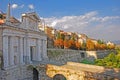 Porta San Giacomo is the most notable gate as part of the amazing venetian wall surrounding the old city of Bergamo, Italy Royalty Free Stock Photo