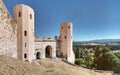 Towers of Properzio and landscape in  Spello. Umbria. Royalty Free Stock Photo