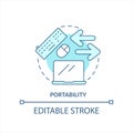 Portability turquoise concept icon