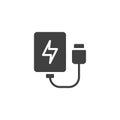 Portable battery with lightning bolt vector icon Royalty Free Stock Photo