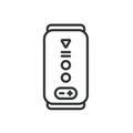 Portable Bluetooth Speaker, icon in line design. Portable, Bluetooth, speaker, wireless, sound, music, audio on white