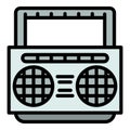 Portable boombox icon, outline style