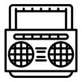 Portable boombox icon, outline style