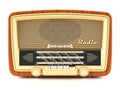 Portable brown retro radio receiver Royalty Free Stock Photo