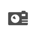 Portable camera glyph icon and photography concept