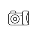 Portable camera line icon and photography concept