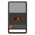 Portable cassette tape player flat vector illustration