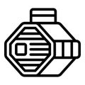 Portable cat kennel icon outline vector. Feline carrier box