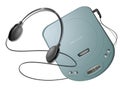 Portable CD player with headphones - Green Royalty Free Stock Photo