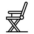 Portable chair icon, outline style