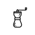 Portable coffee grinder vector thin line icon