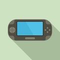 Portable color game console icon, flat style