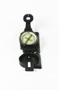 Portable compass on white Royalty Free Stock Photo