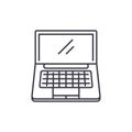 Portable computer line icon concept. Portable computer vector linear illustration, symbol, sign Royalty Free Stock Photo