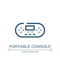 Portable console icon. Linear vector illustration from material devices collection. Outline portable console icon vector. Thin