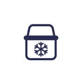 Portable cooler or fridge icon on white