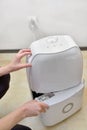 Portable dehumidifier colect water from air