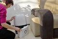 Portable dehumidifier collect water from air Royalty Free Stock Photo