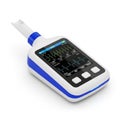 Portable digital spirometer with a color screen displaying waveforms and data on a white background Royalty Free Stock Photo