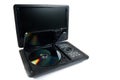 Portable dvd player with the opened disk Royalty Free Stock Photo