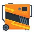 Portable electric power generator icon. Gasoline generator, emergency equipment. Energy generating backup equipment and