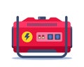 Portable electric power generator. Technology, electricity, energy concept. Vector illustration