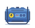 Portable electric power generator. Technology, electricity, energy concept. Vector illustration