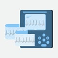 Portable electrocardiogram medical device Machine icon. Medicine imstrument