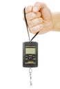 Portable electronic scale in hand