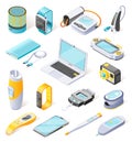 Portable Electronics Isometric Icons