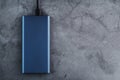 Portable External Battery Power Bank blue with USB Cord Royalty Free Stock Photo