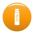 Portable flash drive icon vector orange