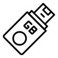 Portable flash icon outline vector. Micro usb